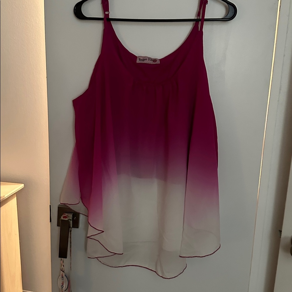 Pink & White Ombre 3X Ladies Top